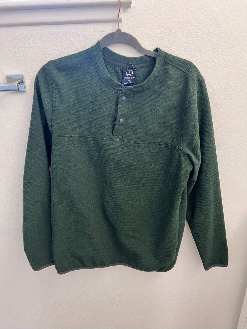 Men’s Lands' End Dark Green Henley
